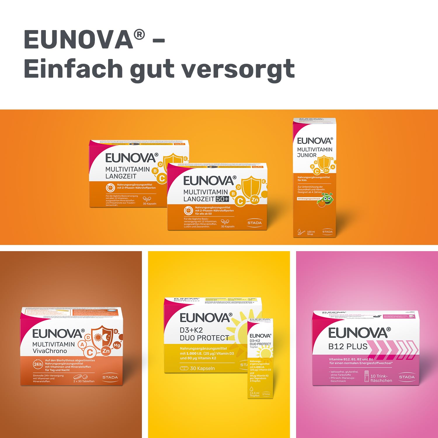 EUNOVA D3 + K2 DuoProtect – 1.000 I.E. Nahrungsergänzungsmittel zur normalen Funktion des Immunsystems & Erhaltung normaler Knochen 90 Kapseln (2 er Pack)