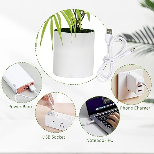 Miniatura 12 de RECUTMS Plantas falsas altas de 18 pulgadas con luz artificial Monstera planta palmera tropical en maceta blanca de imitación vegetación en maceta