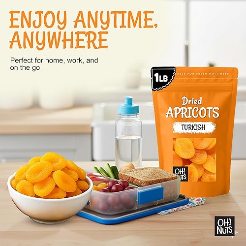 Miniatura 4 de Oh! Nuts Albaricoques secos turcos – 1 libra – Fruta seca – Sin azúcar añadido – Bocados de frutas deshidratados – Empaquetado en bolsa de cierre