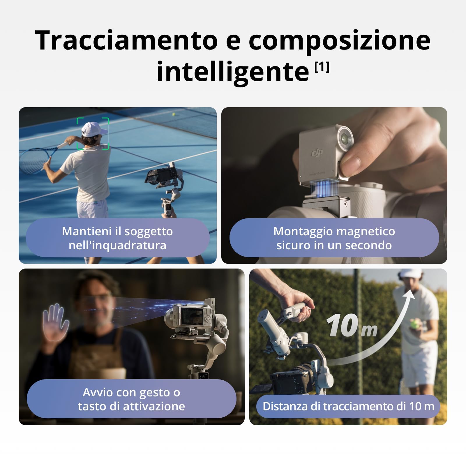 DJI RS 4 Mini Combo con borsa portatile, stabilizzatore cardanico per fotocamera Canon/Sony/Panasonic/Nikon/Fujifilm, blocco automatico degli assi, capacità di carico 2 kg, cardano per