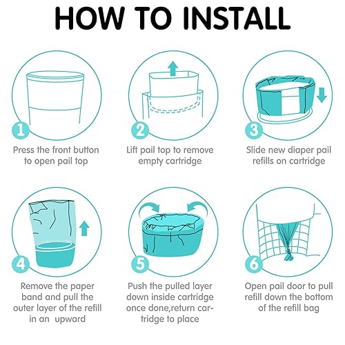 Miniatura 7 de Yeaqee Paquete de 12 recambios de forro para eliminación de pañales compatibles con Janibell Akord 280 Dekor Plus 280 cubos de pañales extra