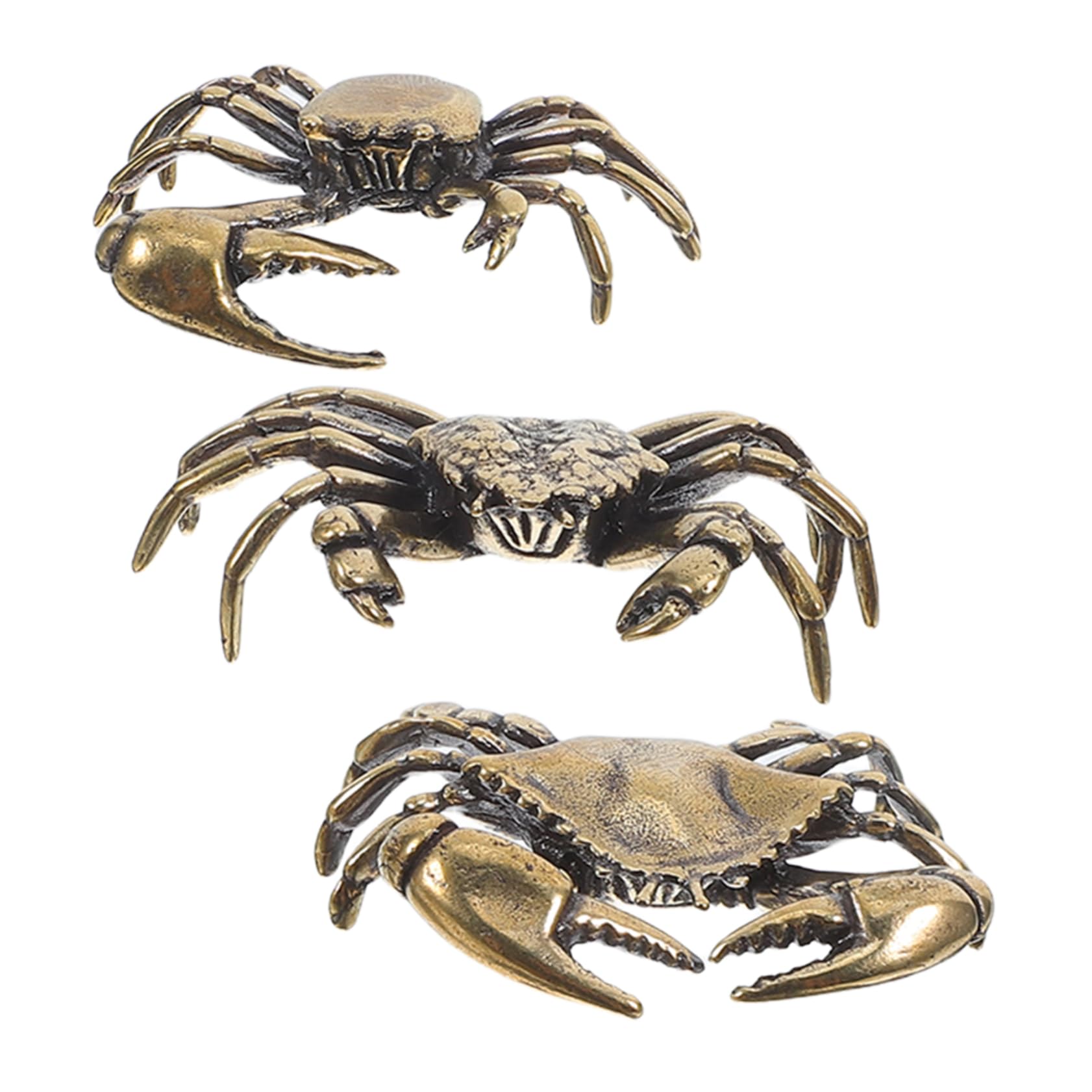 Décoration de crabe en laiton vieilli pour étagère salon et bureau rétro
