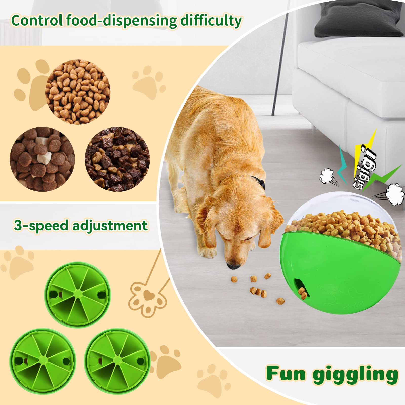 Jokepy Treat Dispensing Dog Toys - Interactive Puzzle & Slow Feeder Ball for Small, Medium & Large Dogs