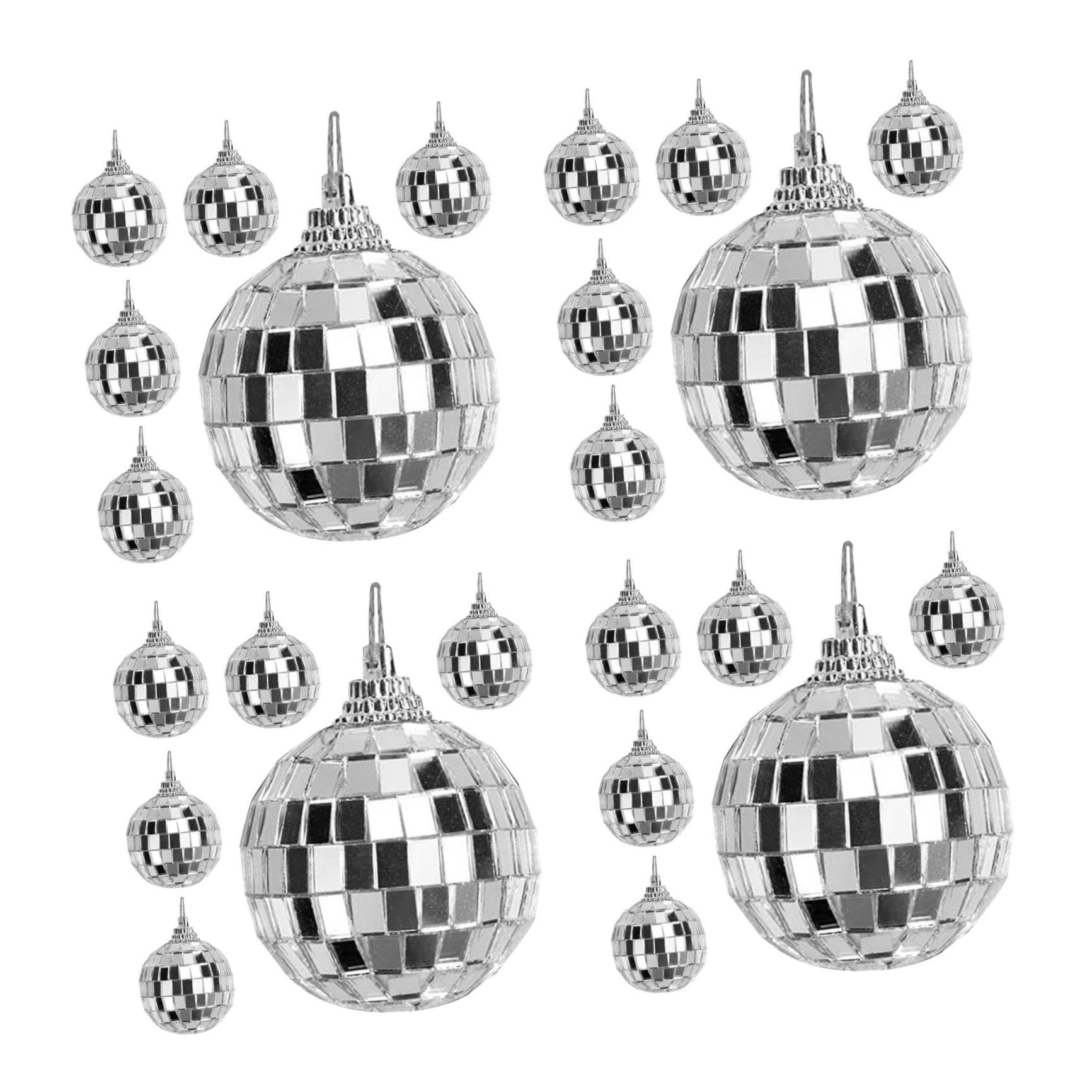 Boules de Noël à facettes Cabilock avec surface miroir réfléchissante lot de 24