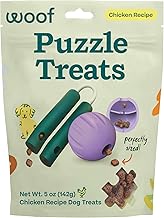WOOF Air-Dried Puzzle Treats - Refill Treats Sized Puzzle Toys - The Perfect Dog and Puppy Training Treats - Made with Real Chicken - 5 oz