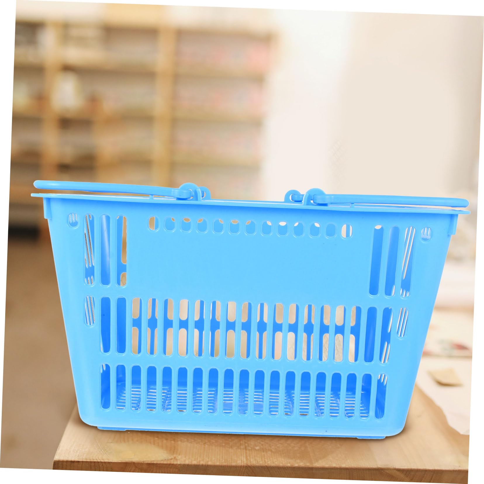 Outanaya Cesta de Almacenamiento de Plástico Resistente con Asas Portátiles para Organizar Artículos y Compras Hogar o Supermercado