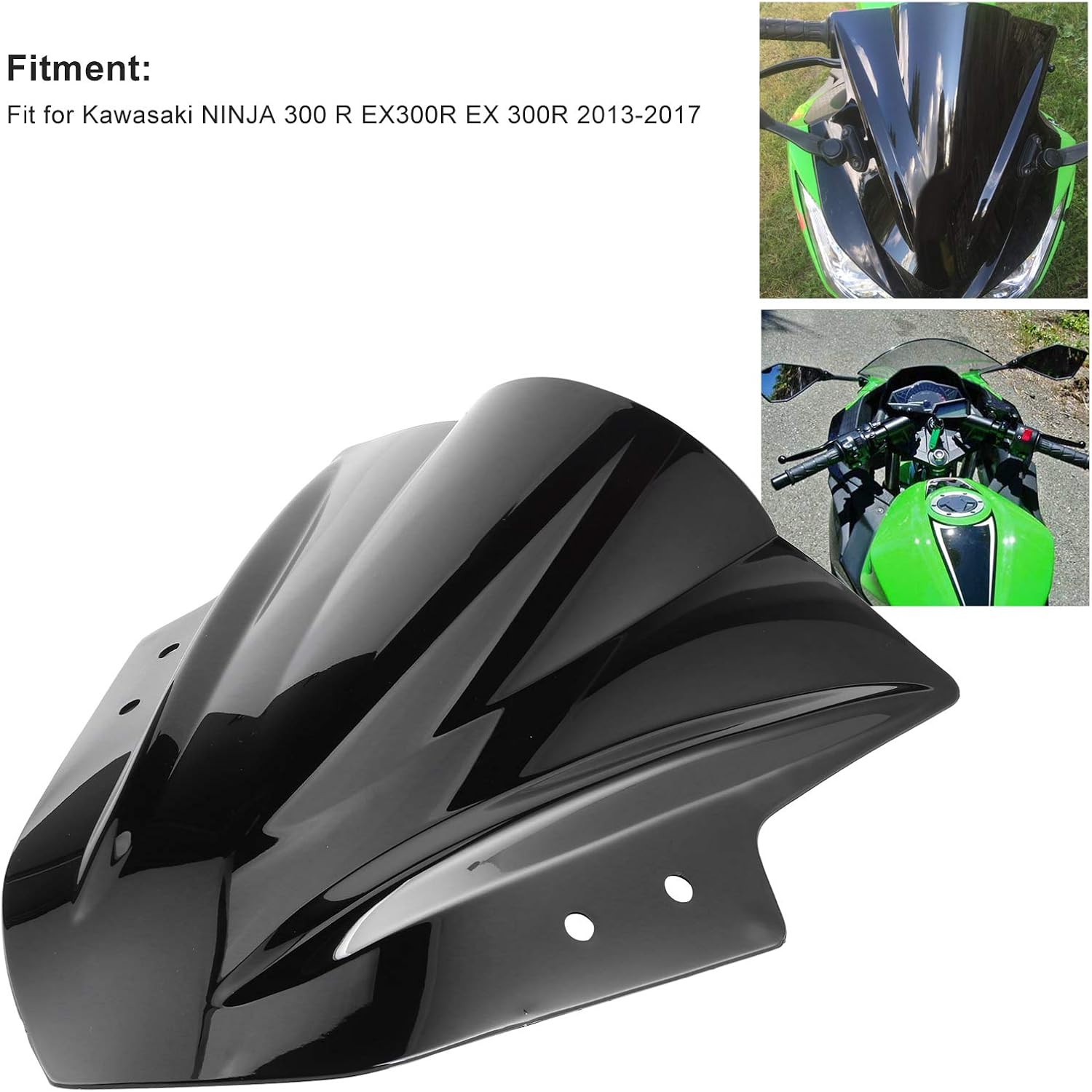 Motorcycle Windscreen Wind Splitter Wind Deflector Splitter Compatible for 300 R EX300R EX 300R 13?17