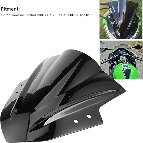Miniatura 3 de Aramox Motorbike Wind Deflector Fit for Ninja 300 R EX300R EX 300R 1317, Motorcycle Windshield Wind Deflector Splitter