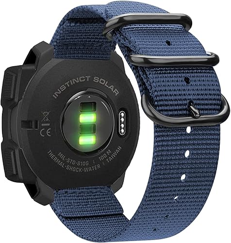 Miniatura 1 de LiWerlly Correa para Garmin Instinct  2 correas de reloj solar, 0.866in de nailon tejido transpirable correa de repuesto deportiva para mujeres y