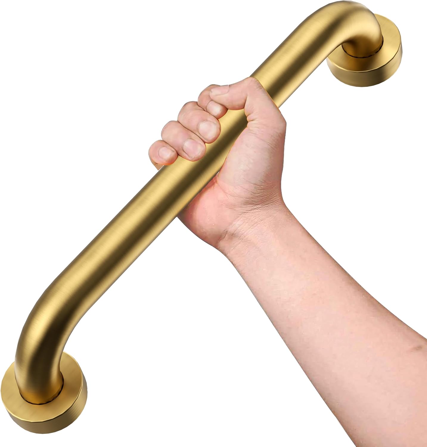 Shower Grab Bar,16 Inch Anti Slip Brushed Gold Stainless Steel Grab Bars for Bathtubs and Showers, Bathroom Grab Bar,Safety Shower Handle,Handicap Elderly Injury Senior Assist Bath Handle