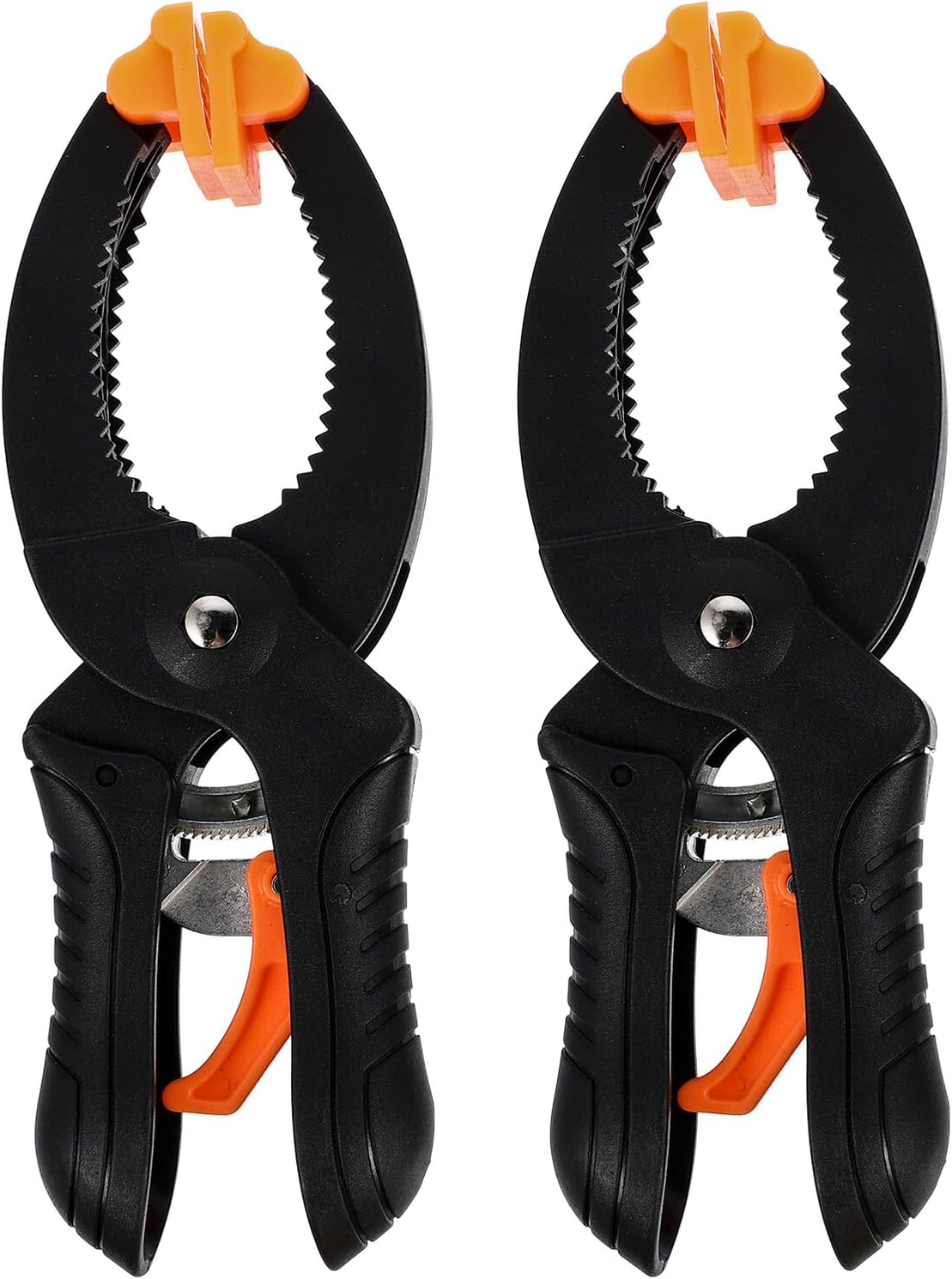 Beavorty 2pcs A-shaped Ratchet Quick Release Clamps Heavy Duty Spring Clamps for Photography Backdrop Woodwork Carpentry Tools Black 6-inch