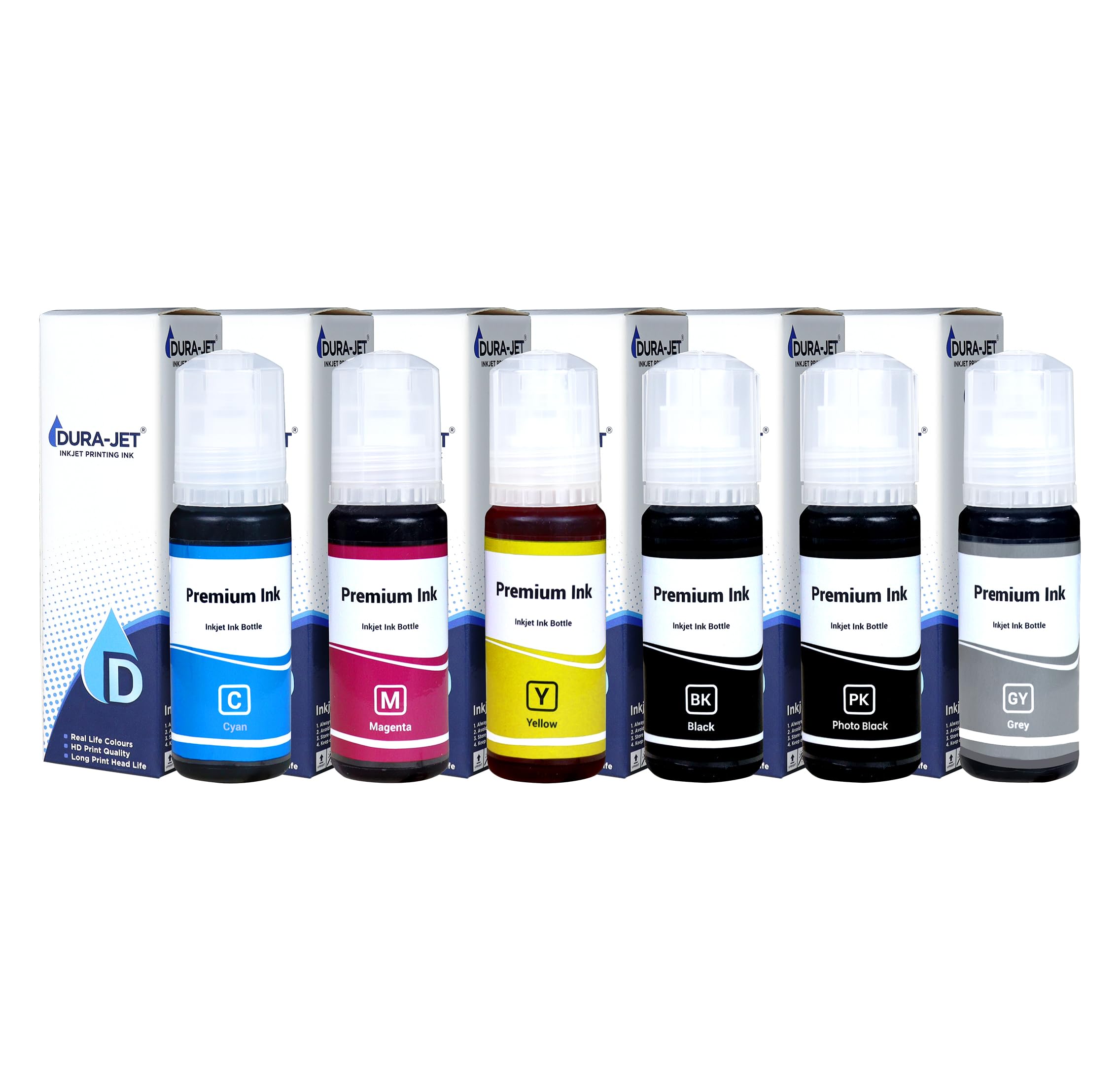 011/012 Compatible Refill Ink for Epson L8180 / L8160 Printer – Compatible Ink Bottle for Epson 011/012 Ink Code (70gm x C/M/Y/BK/PB/GY) Ink Bottle - 504013