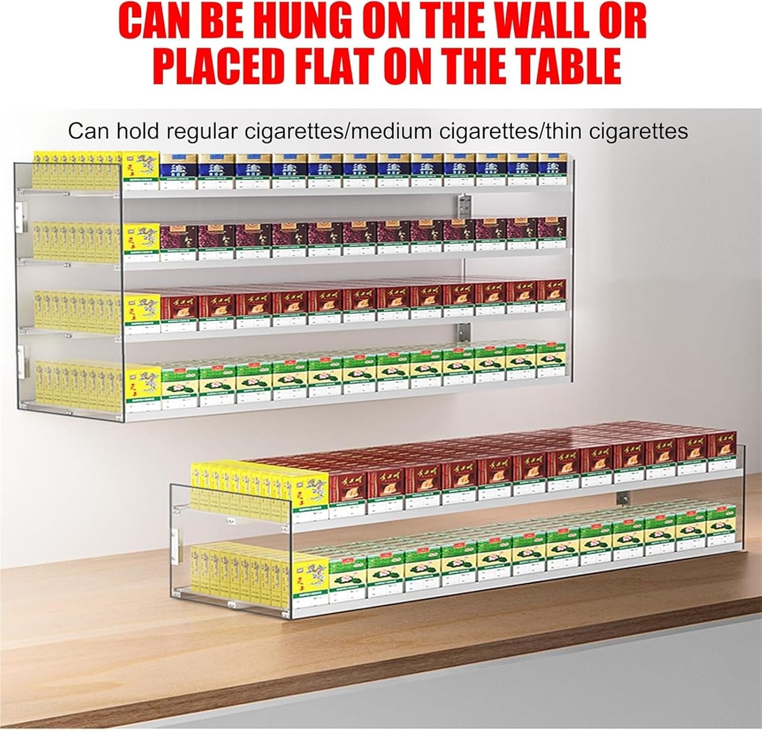 Cigarette Display Holder , Supermarket Cabinet Matchbook Divider Display Case(38x27x20cm(15x10.6x7.9inch))