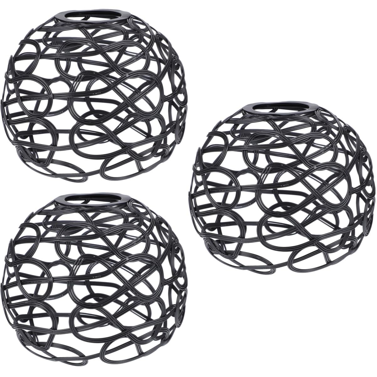 DOITOOL 3pcs Metal Wire Lamp Shade Hollow Out Decorative Pendant Light Shade Replacement for Lampshade Fixture for Chandelier Table Lamps