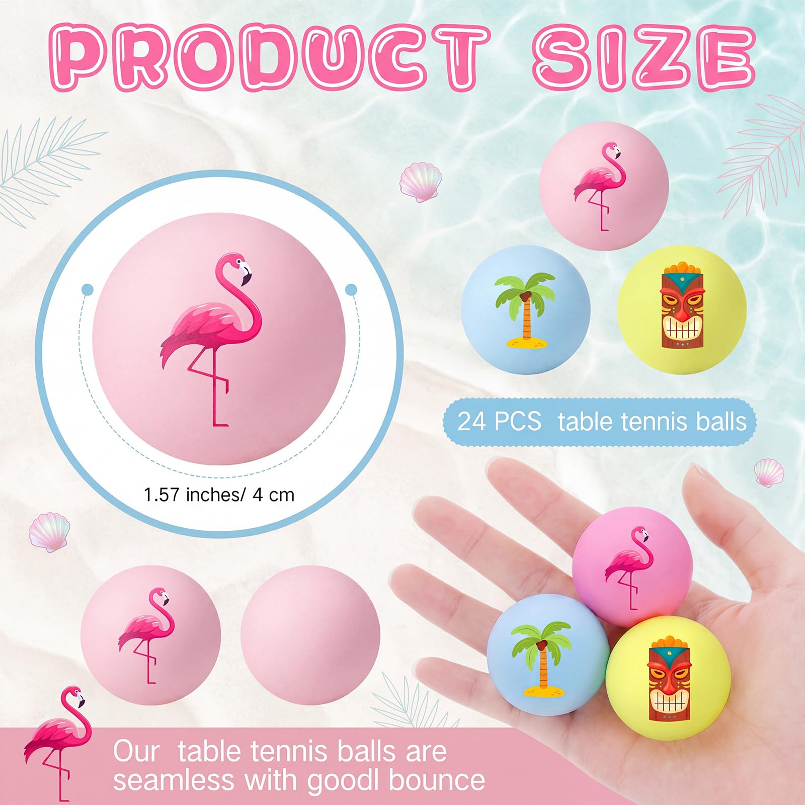 Soulchen Tischtennisbälle, Großpackung, 40 mm, lustige Tischtennisbälle, Zubehör für Geschenk-Partys, 24 Stück