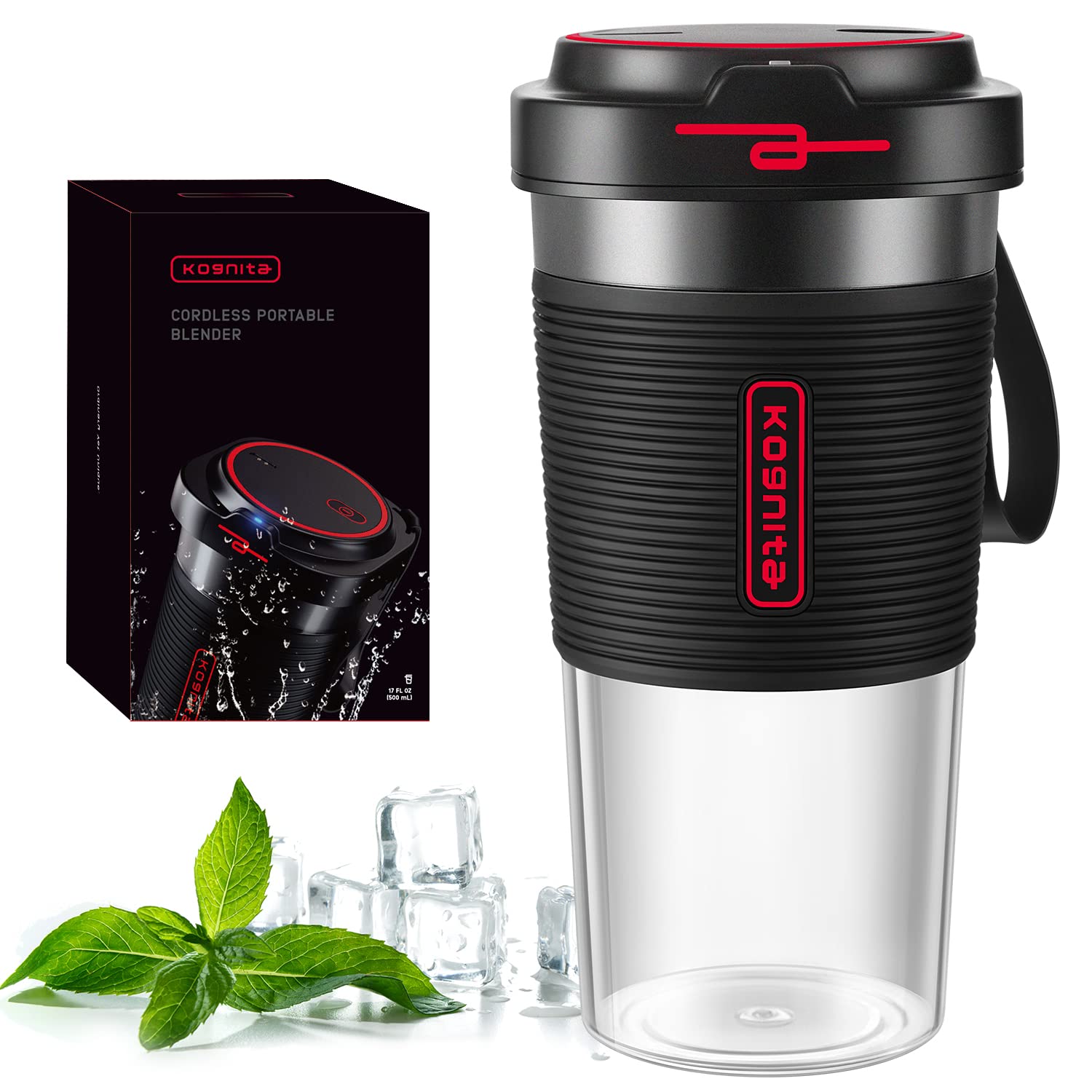 Personal Portable Blender, kognita 17OZ on the go Blender for Shakes and Smoothies, Electric Bottle Blender with USB Rechargeable Batteries, BPA-Free