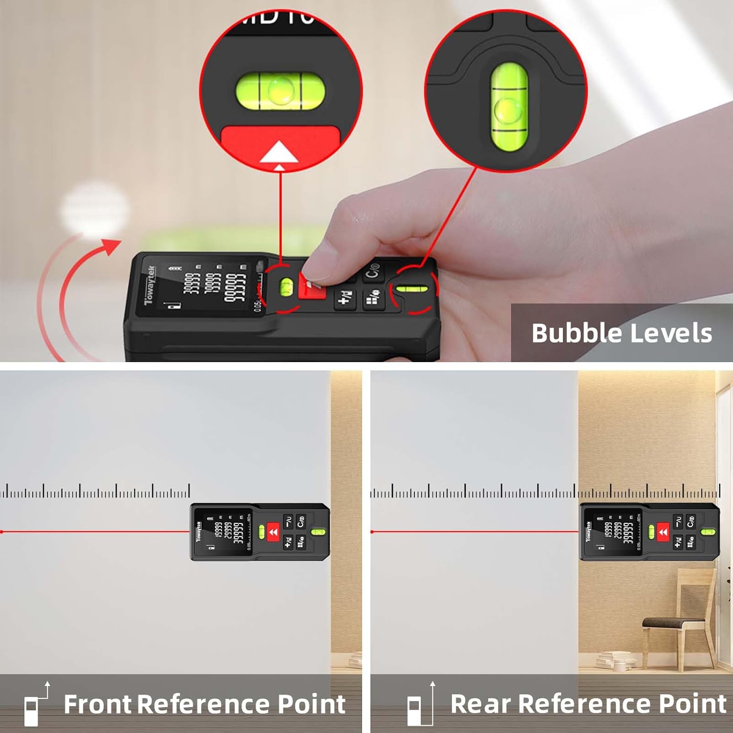 Laser Measure, 262ft/80m Digital Tape Measure for Room Layout, DIY, Construction and Indoor Projects