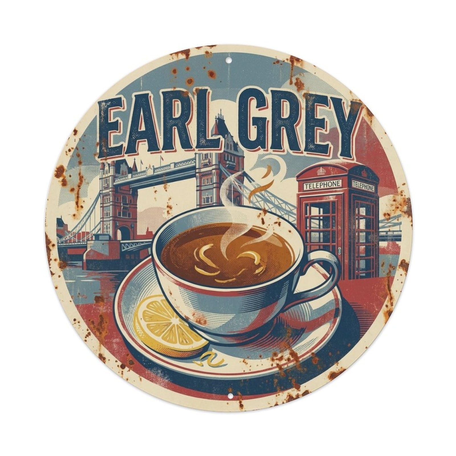 Tea Cup Infusion British Brew Station Market Travel Metal Tin Sign