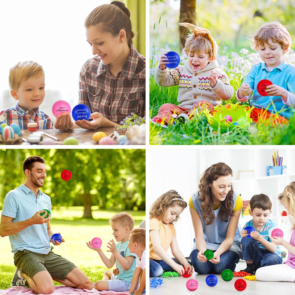 Ainiv 4Pz Motivacional Pelota Antiestrés Stress Ball Fidget Toys, Squishy Pack Pelota Antiestres Adultos Mano, Bolas de Estrés, Pelotas de Espuma, Juguetes Antiestres Niños Adultos, Bola Antiestres — view 8