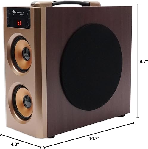 Miniatura 9 de Rockville Sistema de altavoces compacto de cine en casa RHB70 con Bluetooth/USB/FM, madera de cerezo