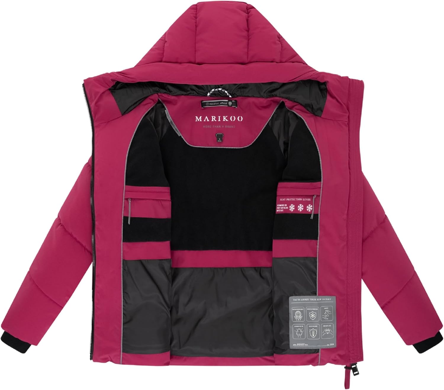 Marikoo Dames gewatteerde winterjas Kwamee met capuchon - Nu 20% korting