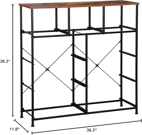 Miniatura 3 de Cómoda de 9 cajones para dormitorio, torre de almacenamiento con marco de acero y parte superior de madera, organizador de pecho alto para armario,