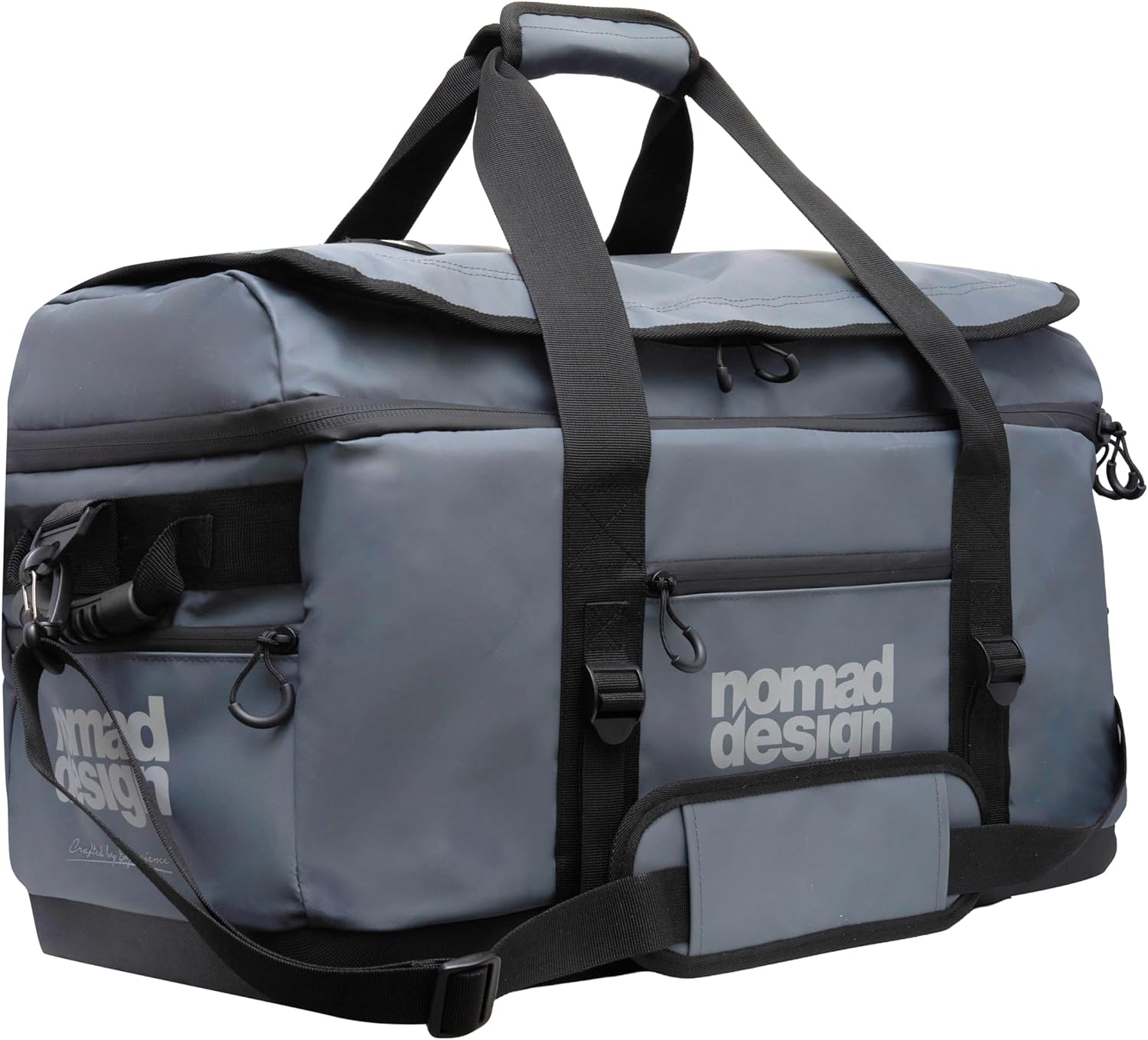Nomad Design Tuff Loader 65L Max Dry Large Duffle Bag - Water-Resistant Gear Bag for Fishing, Travel & Outdoors – Heavy-Duty Zippers, Shoulder Strap, Roll-Top Closure