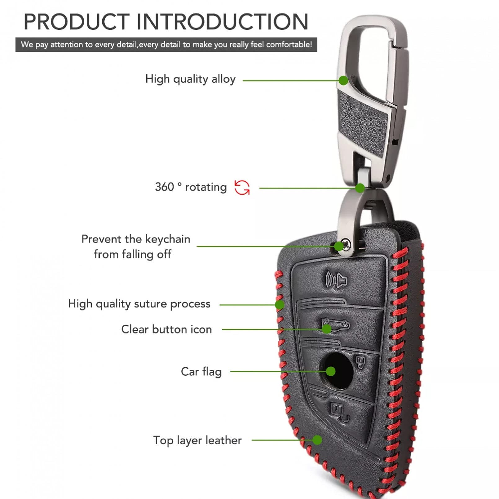Chiave dell'automobile Caso Accessori Tolare Della Copertura Del Sacchetto Portachiavi Per Bmw F20 G20 G30 X1 X3 X4 X5 G05 X6 X7 G11 F15 F16 G01 G02 F48  34
