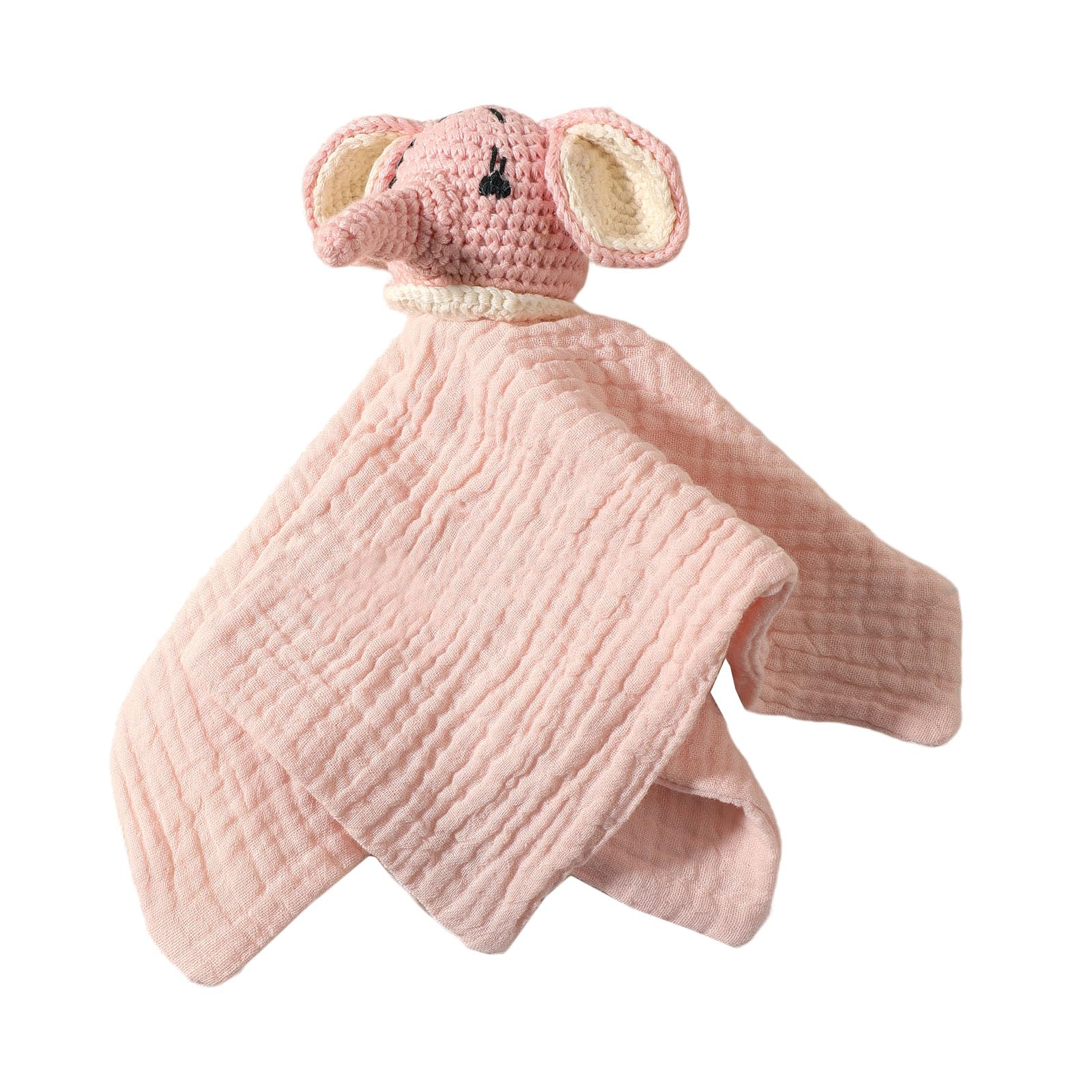 kokdid Cartoon Infant Security Blanket Cuddly Teething Toy Crochet Design Mood Appease Handkerchief for Newborns Care Drooling Soother