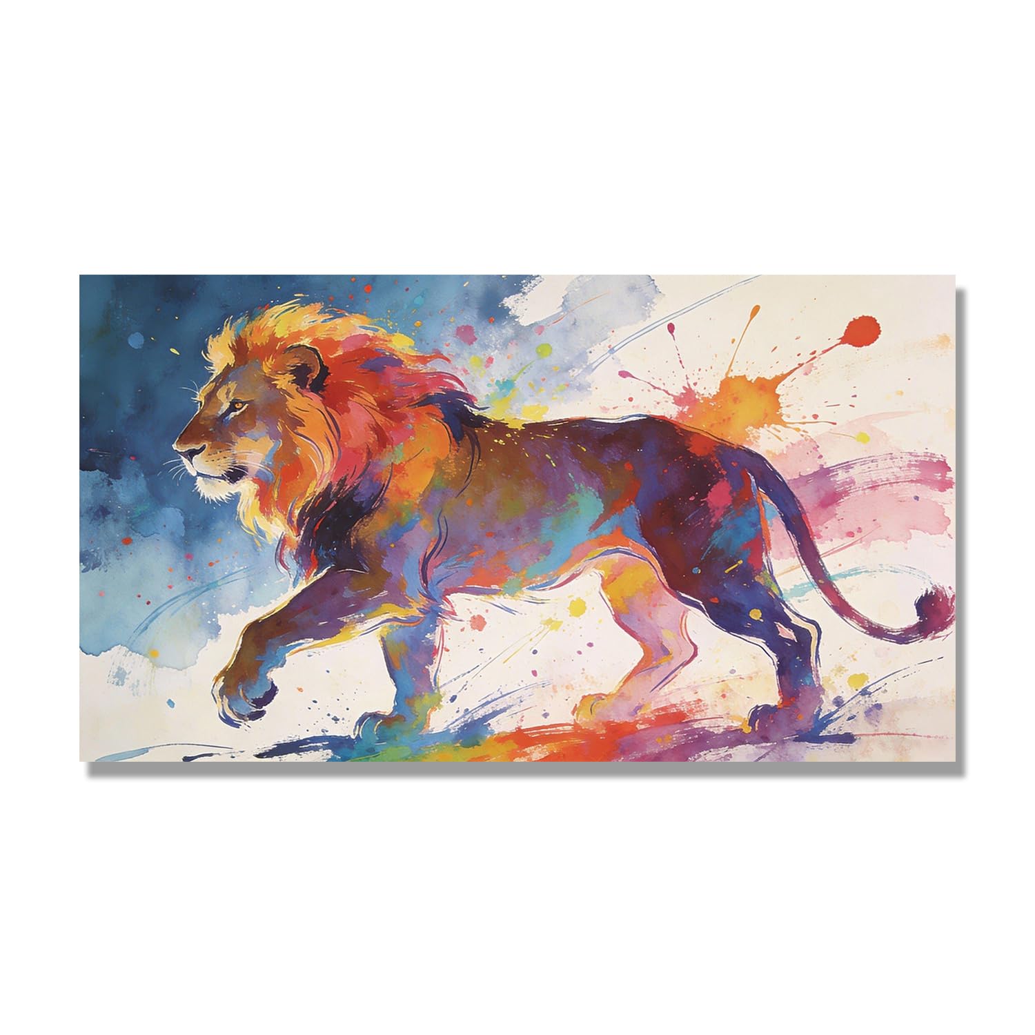 Tableau lion abstrait moderne pour réveiller un mur blanc triste, 30x54cm - 7