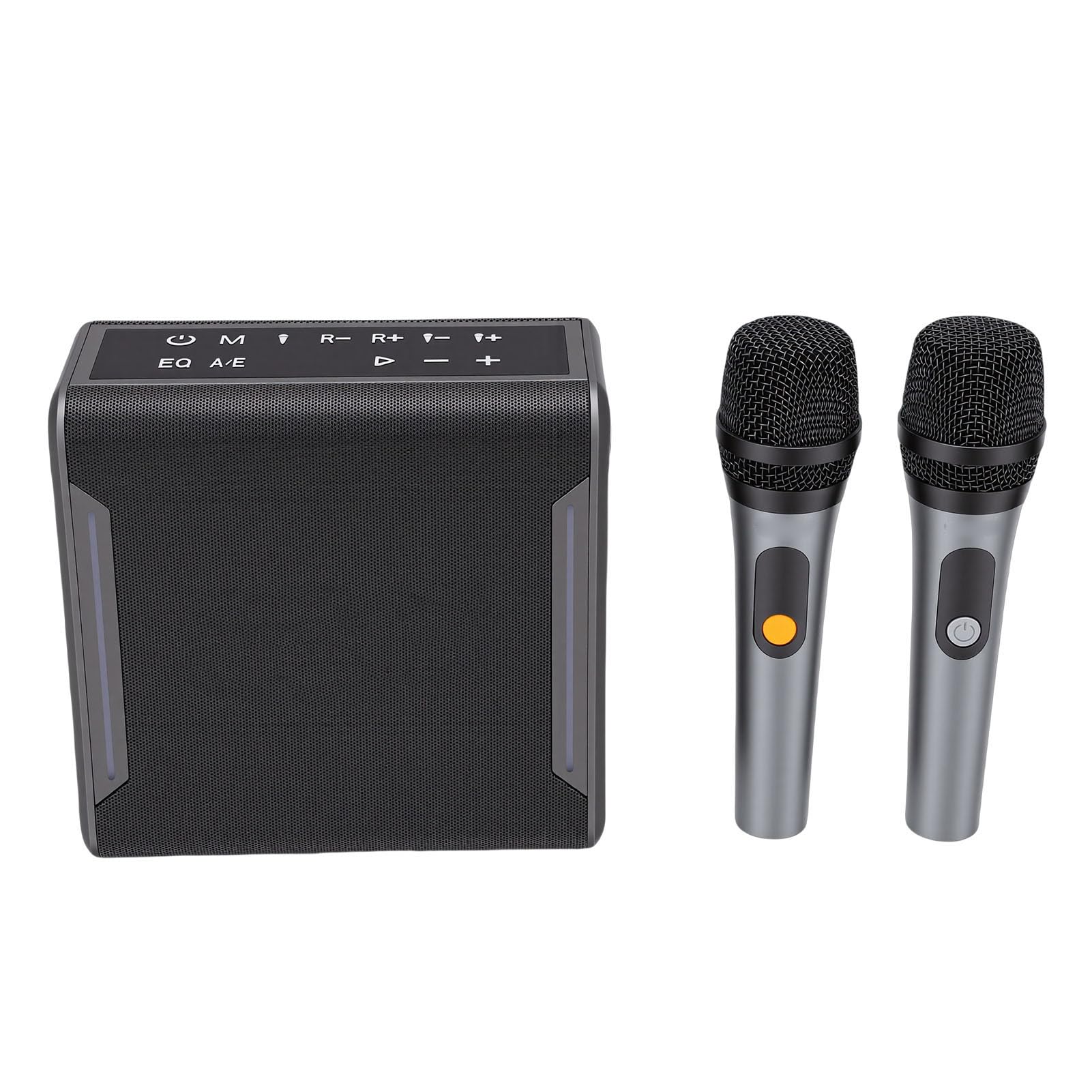 Máquina de Karaoke para Adultos y Niños, Altavoz Bluetooth Portátil con 2 Micrófonos Inalámbricos, Luces LED, PA Compatible con Tarjeta AUX USB TF, Ideal para Fiestas en Casa y Al Aire Libre