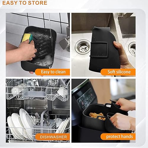 Miniatura 4 de Olla de silicona para freidora de aire doble Ninjas, forro reutilizable de silicona para freidora de aire, accesorios de cocina para freidora de
