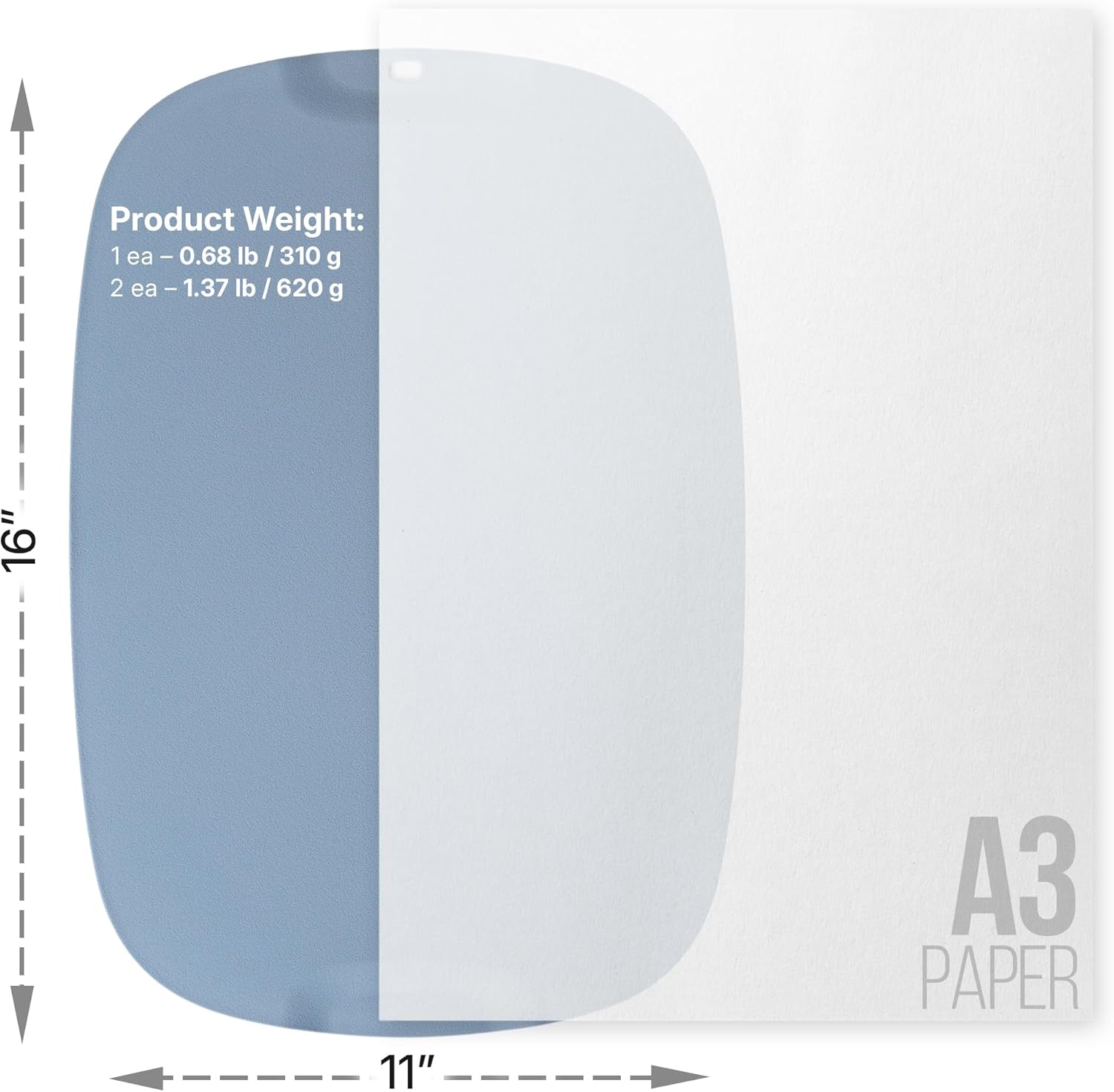 TPU Silicone Cutting Board Set of 2, BPA-Free Non-Slip Flexible Cutting Mats for Kitchen, Food Grade Silicone Chopping Boards - Dishwasher Safe Kitchen Essentials 16" - Blue+Gray