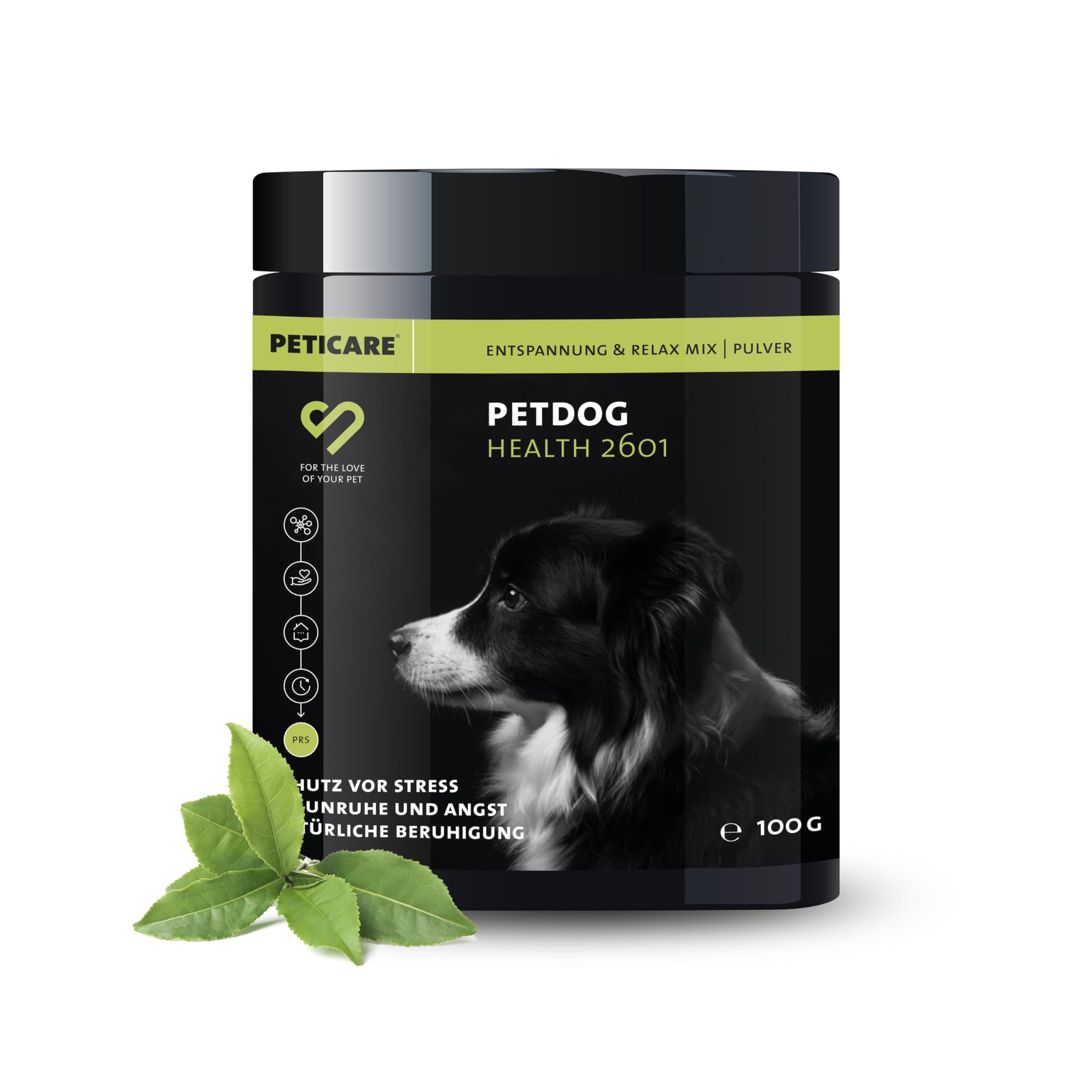 Peticare Relax & Chill Pulver für Hunde | Anti-Stress Beruhigungsmittel bei Angst, Nervosität, Aggressionen | rein pflanzliche Inhaltsstoffe