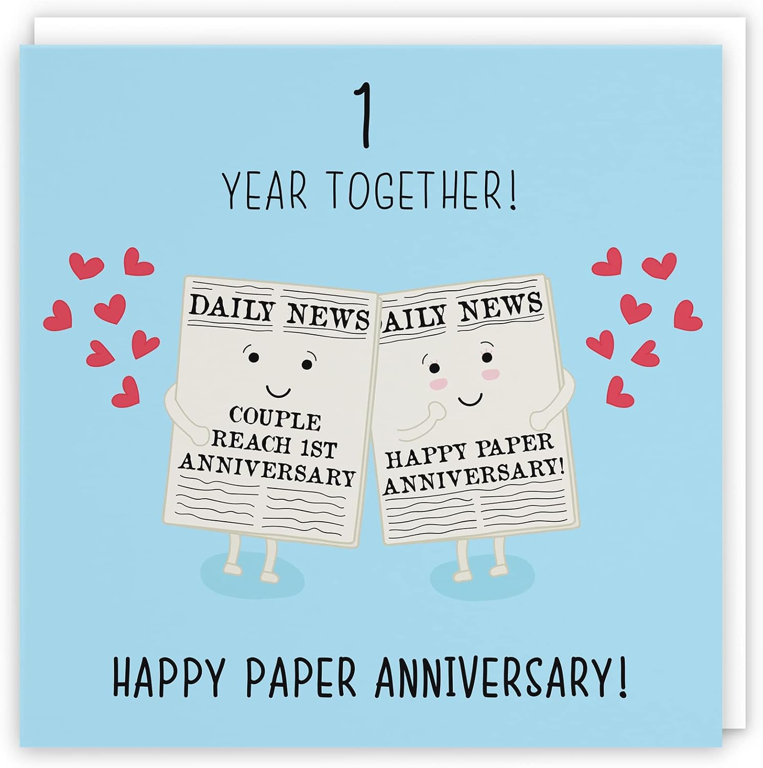 Hunts England, Large 1st Wedding Anniversary Card, Large Size, Paper Anniversary, Iconic Collection, Large, 210 x 210 mm