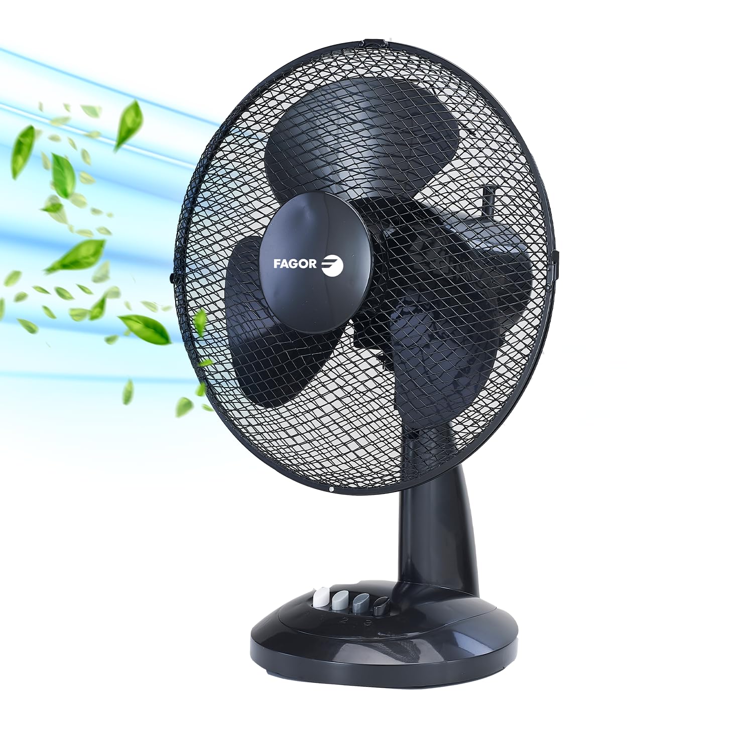 Ventilateur de table noir Fagor Aero Desk avec moteur aluminium durable