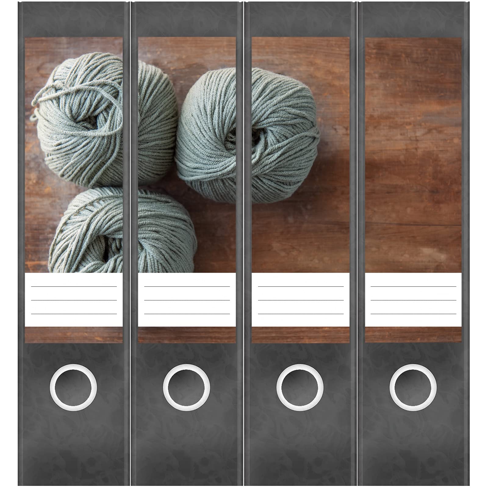 Ordneretiketten Wolle Design - 4 Aufkleber Für Ordnerrücken