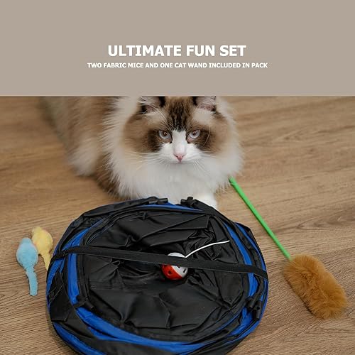 Miniatura 3 de BELLAVENIR Juguetes de túnel para gatos para interiores, suministros extra grandes para gatos grandes, fáciles de limpiar, olor fresco, acogedora