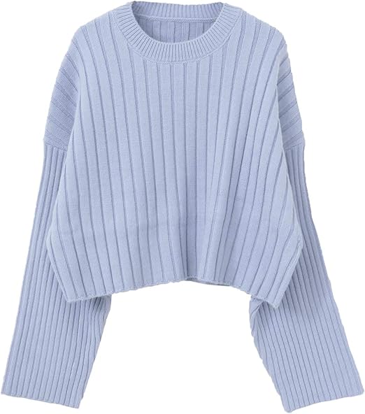 Amazon ケービーエフ ニット セーター ショートribニット レディース Kb07 22j340 L Blue One セーター 通販