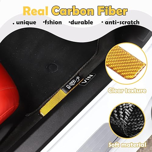 Miniatura 3 de Adhesivo para interruptor de bloqueo de puerta de emergencia de automóvil de fibra de carbono real suave 3D compatible con Corvette C8 Stingray Z06