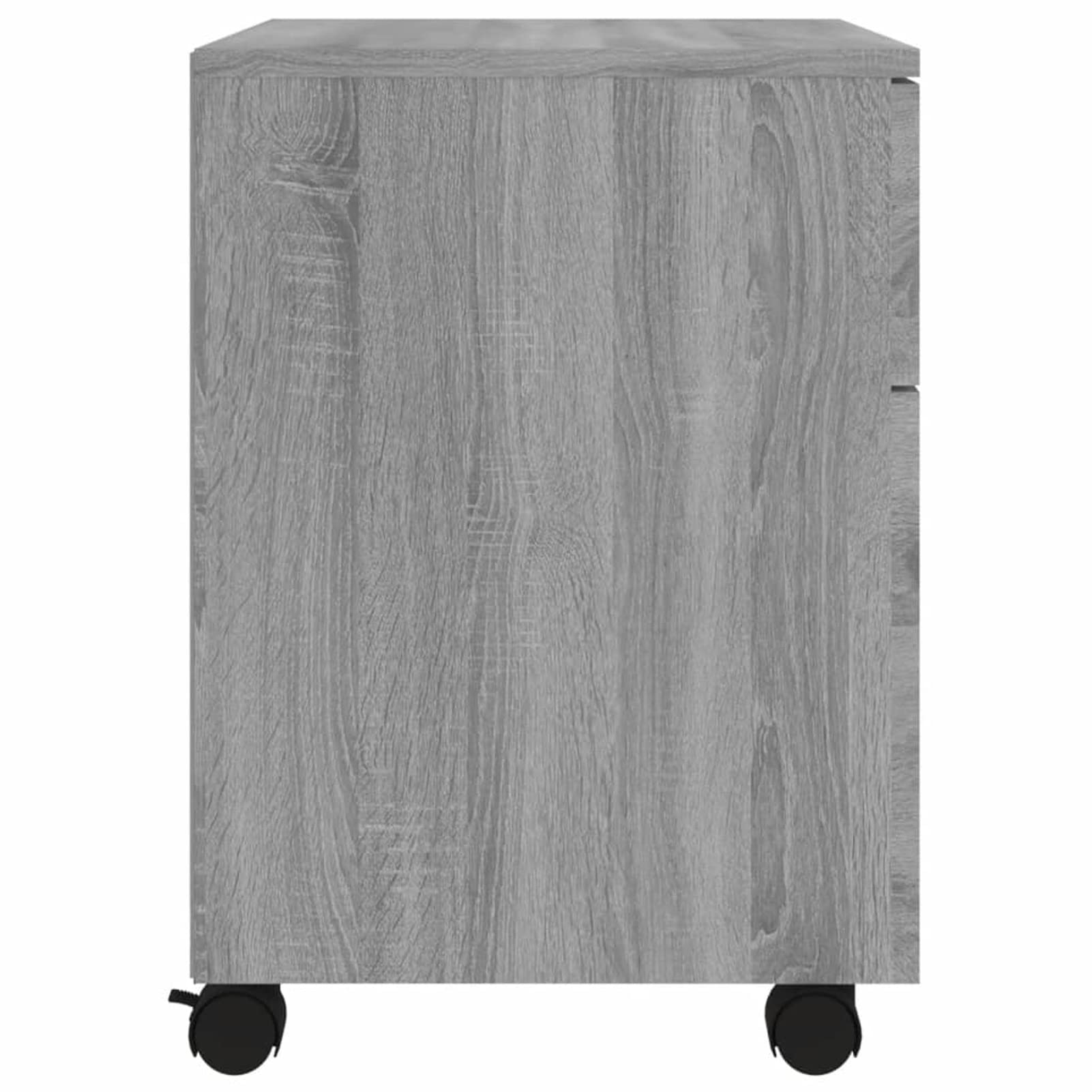 ARKEM Cassettiera, Mobiletto da Ufficio con Serratura,Regolabile per Cartelle Sospese, Superficie Testurizzata, per Ufficio, Studio,Schedario con Ruote Grigio Sonoma 45x38x54 cm Legno Multistrato