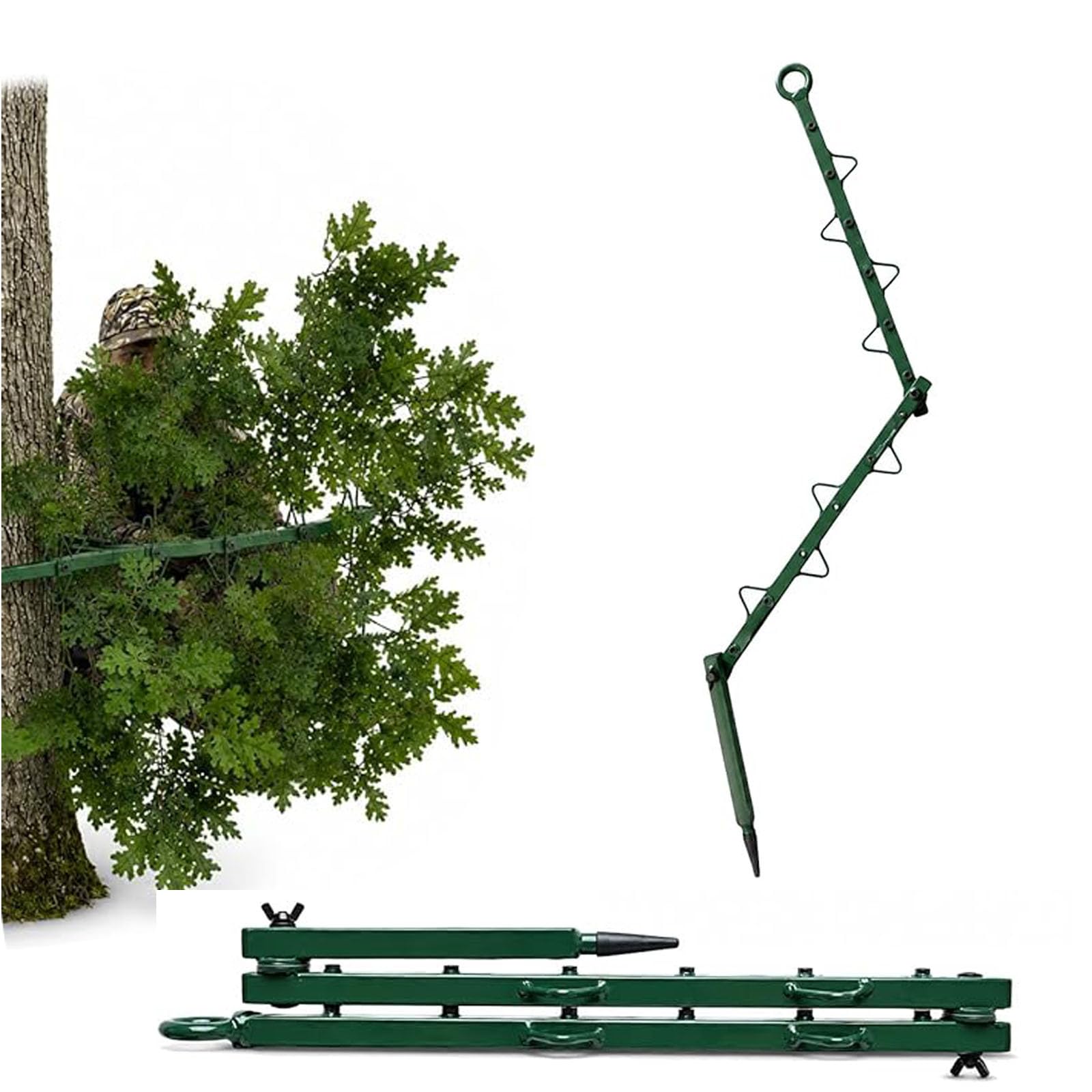 ZcxTry Hunting Concealment Branch Screening Stand Portable, Adjustable Multi-Hook Camouflage Blind Holder, Camo Cover Tree Stand Blind Kit for Deer Turkey Hunting Outdoor Hunt Accessories,2Pcs
