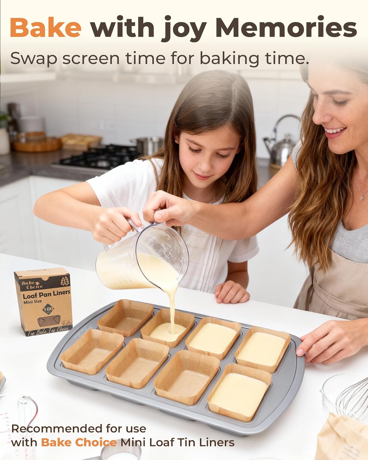 Mini Loaf Pan, 8-Cavity Non-Stick Carbon Steel Baking Pans Set for Banana Bread, Cornbread, Cheesecake, Muffins, Pound Cake, Small Meatloaf, Bread Pan - Image 7