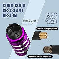 Vista 2 de Cubierta de tapón de válvula para neumático Paquete de 5 tapas de aire de metal, nitrógeno N2, forro de plástico, resiste la corrosión, contra