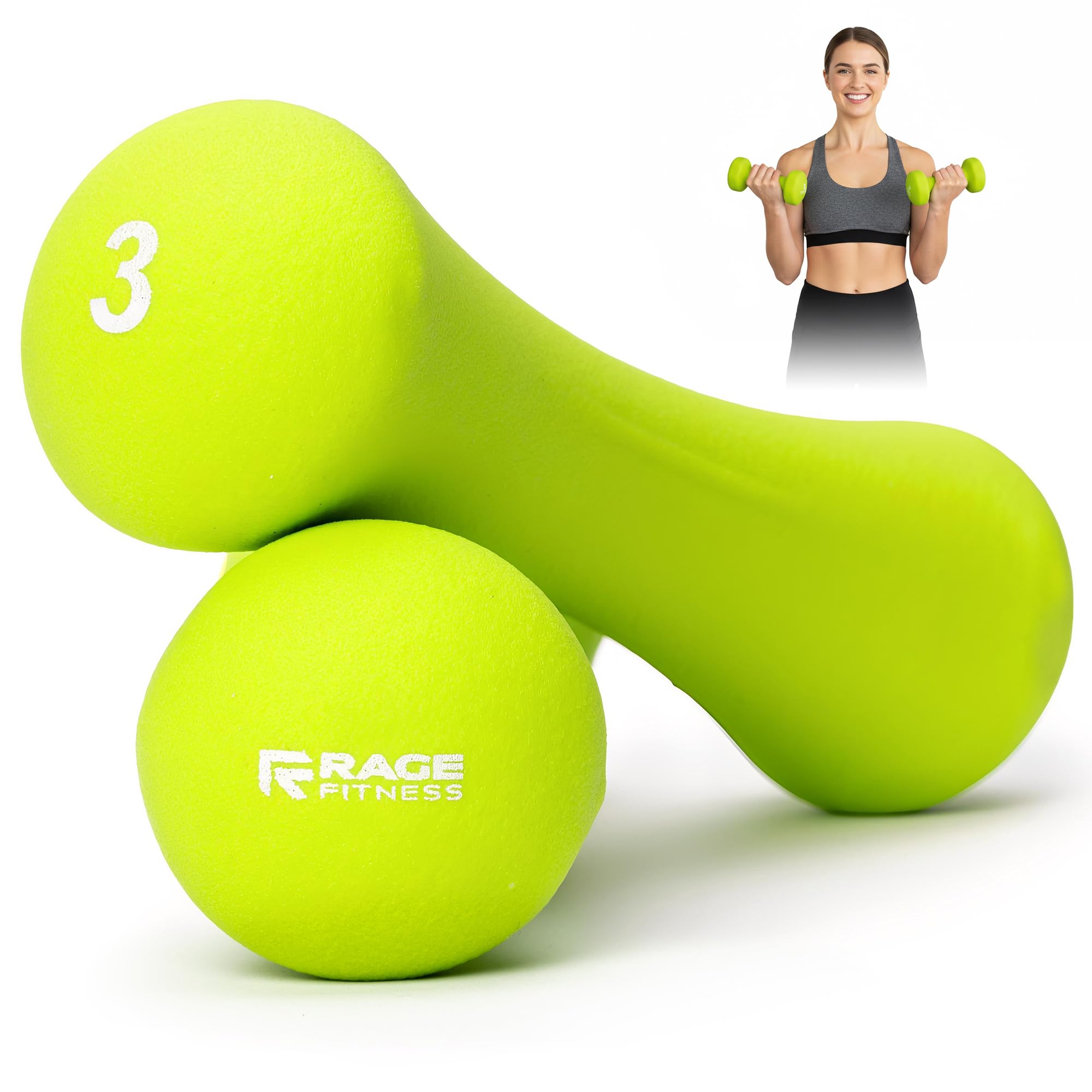 Dumbbell Hand Weight (Sold in Pairs), PVC Coated, Texturized Rubber Exercise & Fitness Dumbbell for Home Gym Equipment Workouts Strength Training & Anti-Slip Free Weights for Women, Men