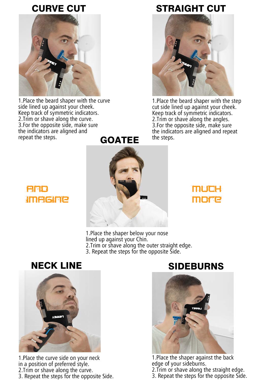 Buy Beard Shaper Template Beard Shaping Tool Styling Comb Stencil for
