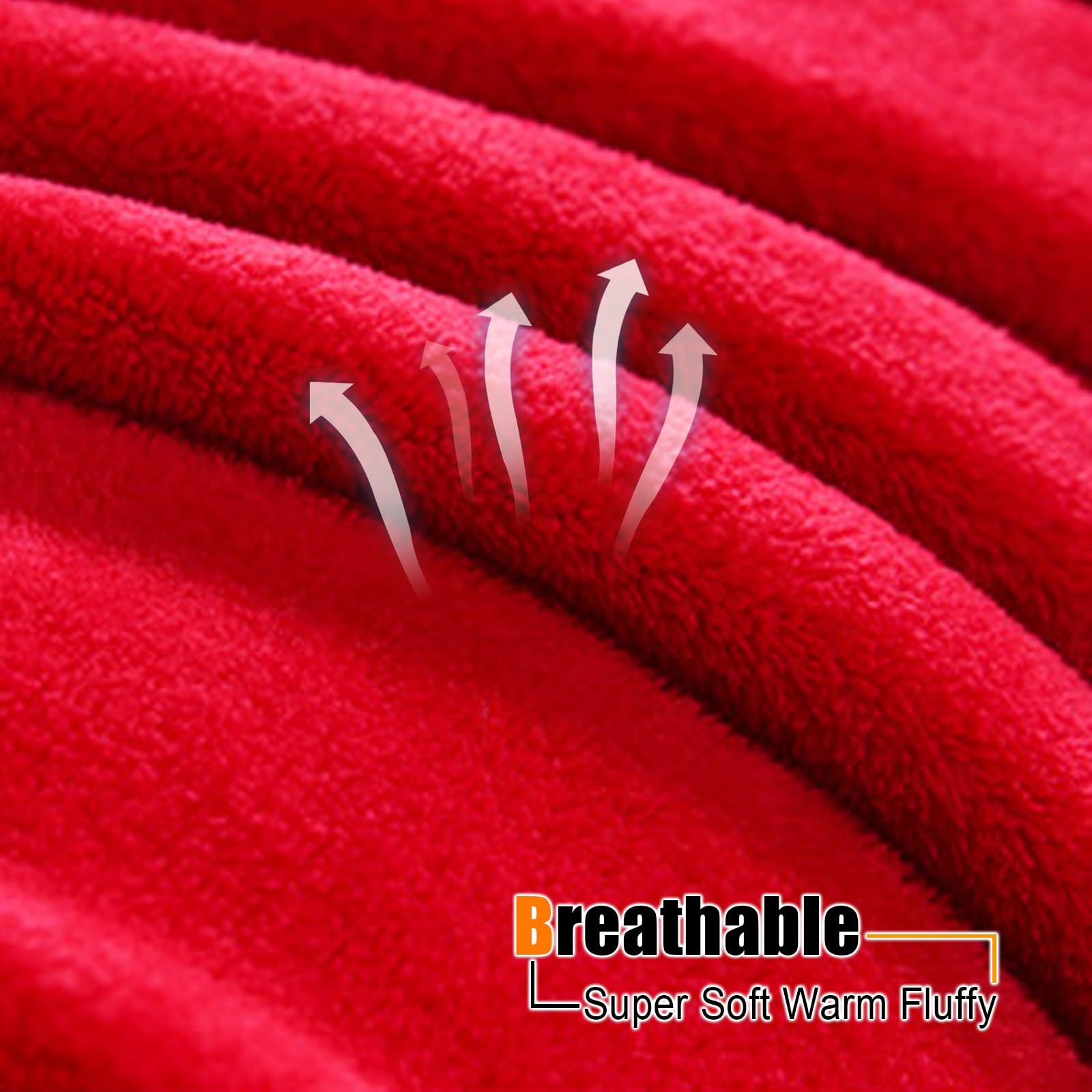 Kuscheldecke Flauschig Decke 200 x 220 cm 230 G/M² Flanell Extra Weich, Waschbar Wohn- & Kuscheldecken für Tiefen Schlaf Und Bessere Erholung, Rot