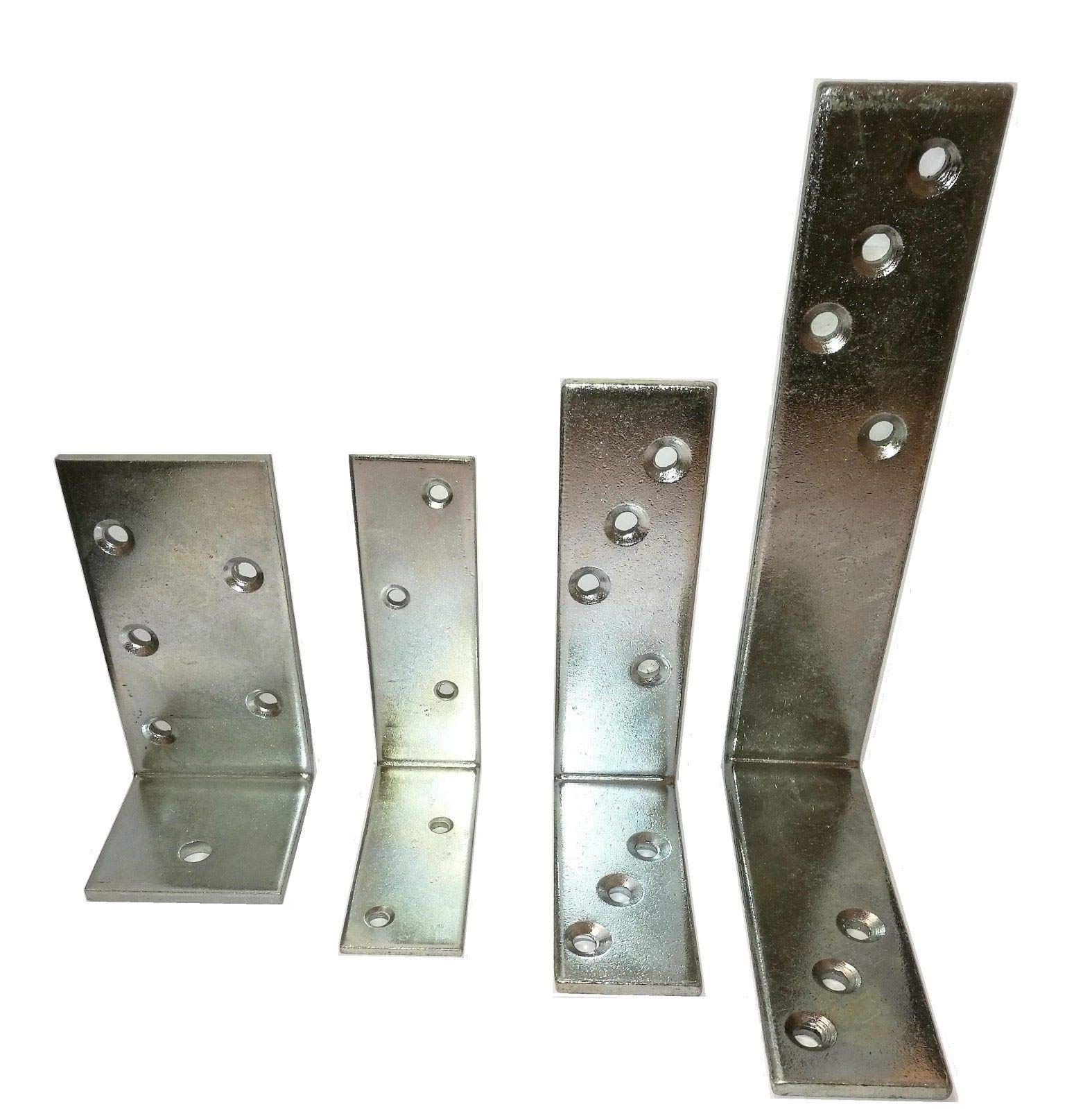 Heavy Duty GALVANISED Angle Brackets Corner L Shape Repair Brace Plate Timber (10, 100 x 75 x 30 mm)