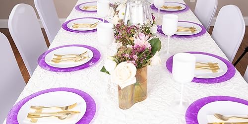 Miniatura 3 de PARTY BARGAINS Placas de carga de plástico de 13 pulgadas, color azul transparente con forma de gota de lluvia, paquete de 8