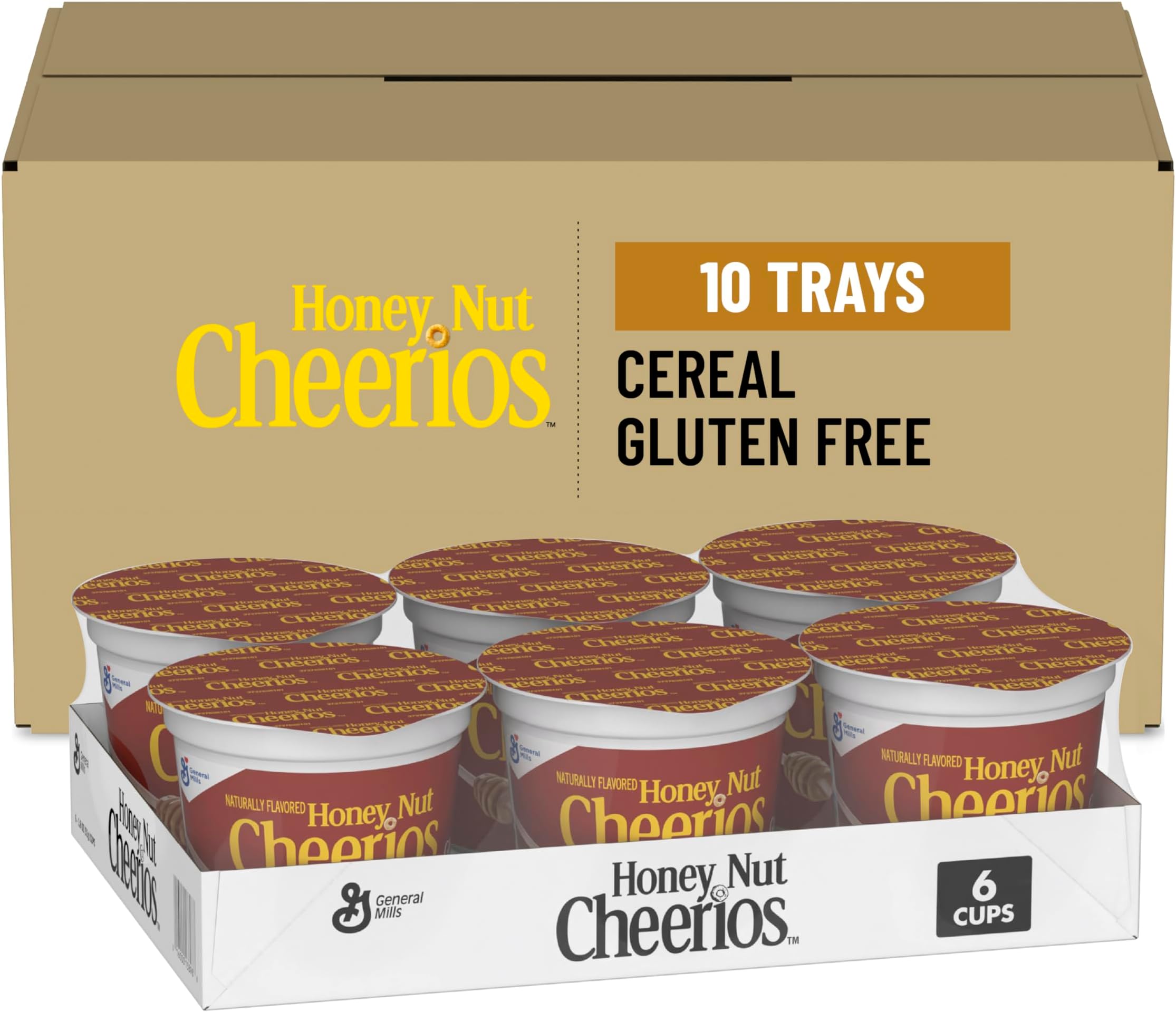 Honey Nut Cheerios Cereal, Single-Serve 1.8oz Cup, 6/Pack